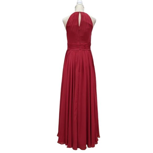 AZAZIE Bonnie Bridesmaid Red Chiffon Dress Size C - Picture 7 of 10